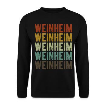 Weinheim City Rétro Vintage - Sweat-shirt Unisexe - noir - Devant - Alina (178cm) & Michal (187cm)