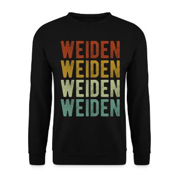 Weiden Stadt Retro Vintage - Unisex Pullover - Schwarz - Vorne - Alina (178cm) & Michal (187cm)