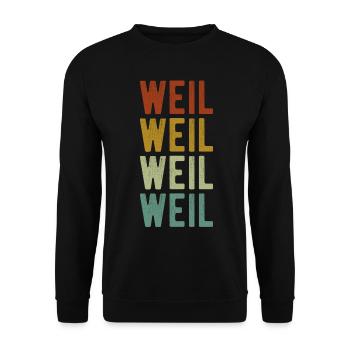 Weil Stadt Retro Vintage - Unisex Pullover - Schwarz - Vorne - Alina (178cm) & Michal (187cm)