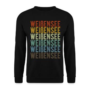 Weißensee Town Retro Vintage - Unisex Sweatshirt - black - Front - Alina (178cm) & Michal (187cm)