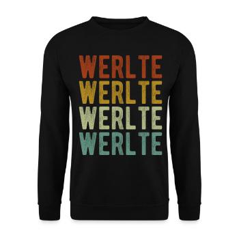 Werlte Stadt Retro Vintage - Unisex Pullover - Schwarz - Vorne - Alina (178cm) & Michal (187cm)