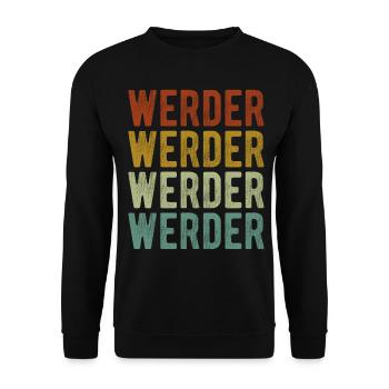 Werder Stadt Retro Vintage - Unisex Sweatshirt - black - Front - Alina (178cm) & Michal (187cm)