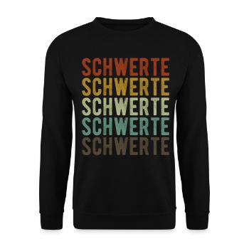 Schwerte Stadt Retro Vintage - Unisex Sweatshirt - black - Front - Alina (178cm) & Michal (187cm)