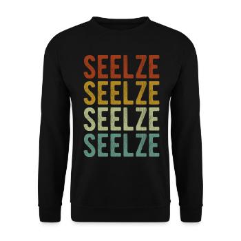 Seelze City Retro Vintage - Unisex Sweatshirt - black - Front - Alina (178cm) & Michal (187cm)