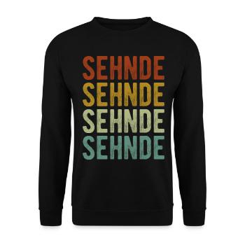 Sehnde Stadt Retro Vintage - Unisex Sweatshirt - black - Front - Alina (178cm) & Michal (187cm)