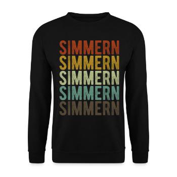Simmern Stadt Retro Vintage - Unisex Pullover - Schwarz - Vorne - Alina (178cm) & Michal (187cm)