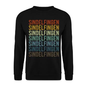 Sindelfingen Stadt Retro Vintage - Unisex Pullover - Schwarz - Vorne - Alina (178cm) & Michal (187cm)
