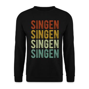 Singing City Retro Vintage - Unisex Sweatshirt - black - Front - Alina (178cm) & Michal (187cm)