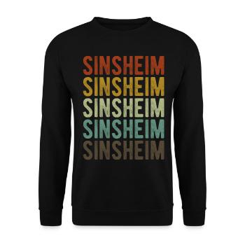 Sinsheim City Retro Vintage - Unisex Sweatshirt - black - Front - Alina (178cm) & Michal (187cm)