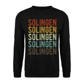 Solingen City Retro Vintage - Unisex Sweatshirt - black - Front - Alina (178cm) & Michal (187cm)