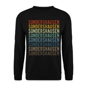 Sondershausen City Retro Vintage - Unisex Sweatshirt - black - Front - Alina (178cm) & Michal (187cm)