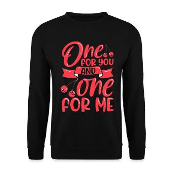 One for you and one for me - Cherries - Unisex Sweatshirt - black - Front - Alina (178cm) & Michal (187cm)