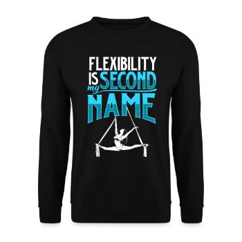 La flexibilité est mon deuxième nom - Aerial Silk - Sweat-shirt Unisexe - noir - Devant - Alina (178cm) & Michal (187cm)