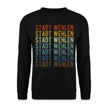 City of Wehlen City Retro Vintage - Unisex Sweatshirt - black - Front - Alina (178cm) & Michal (187cm)