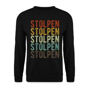 Stolpen Stadt Retro Vintage - Unisex Pullover - Schwarz - Vorne - Alina (178cm) & Michal (187cm)