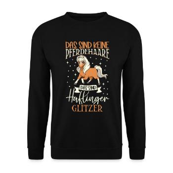 Haflinger Glitzer - Das sind keine Pferdehaare - Unisex Pullover - Schwarz - Vorne - Alina (178cm) & Michal (187cm)