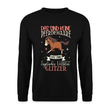 Vollblut Glitzer - Das sind keine Pferdehaare - Unisex Pullover - Schwarz - Vorne - Alina (178cm) & Michal (187cm)
