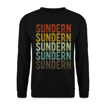 Sundern Stadt Retro Vintage - Unisex Pullover - Schwarz - Vorne - Alina (178cm) & Michal (187cm)