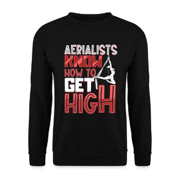 Aerialists know how to get high - Aerial Silk - Unisex Pullover - Schwarz - Vorne - Alina (178cm) & Michal (187cm)
