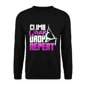 Climb Wrap Drop Repeat - Yoga aérien - Sweat-shirt Unisexe - noir - Devant - Alina (178cm) & Michal (187cm)