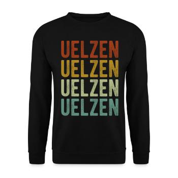 Uelzen City Retro Vintage - Unisex Sweatshirt - black - Front - Alina (178cm) & Michal (187cm)