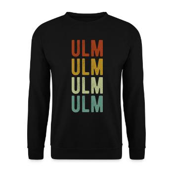 Ulm Stadt Retro Vintage - Unisex Pullover - Schwarz - Vorne - Alina (178cm) & Michal (187cm)