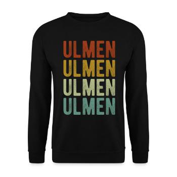 Ulmen Stadt Retro Vintage - Unisex Pullover - Schwarz - Vorne - Alina (178cm) & Michal (187cm)