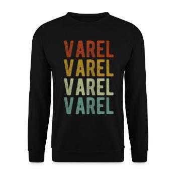 Varel Stadt Retro Vintage - Unisex Pullover - Schwarz - Vorne - Alina (178cm) & Michal (187cm)