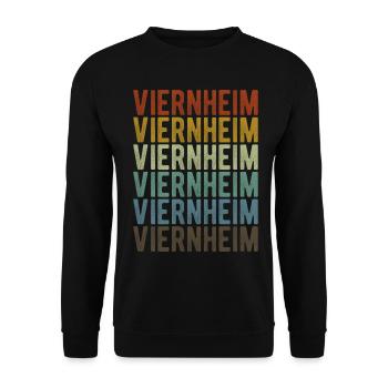 Viernheim City Retro Vintage - Unisex Sweatshirt - black - Front - Alina (178cm) & Michal (187cm)