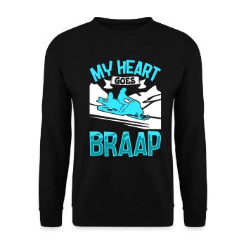 Mon cœur va BRAAP - Motoneige - Sweat-shirt Unisexe - noir - Devant - Alina (178cm) & Michal (187cm)