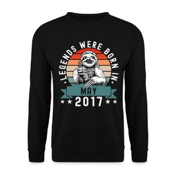 Legends Were Born In May 2017 Sloth Sloth - Unisex Sweatshirt - black - Front - Alina (178cm) & Michal (187cm)