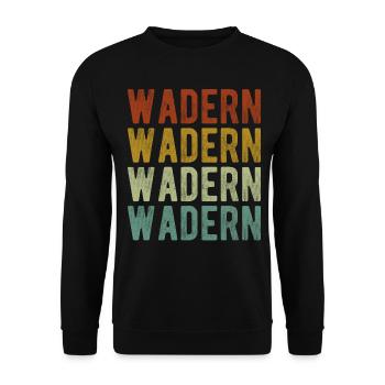 Wadern Stadt Retro Vintage - Unisex Pullover - Schwarz - Vorne - Alina (178cm) & Michal (187cm)