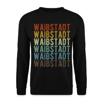 Waibstadt Stadt Retro Vintage - Unisex Pullover - Schwarz - Vorne - Alina (178cm) & Michal (187cm)