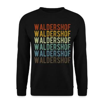 Waldershof Stadt Retro Vintage - Unisex Pullover - Schwarz - Vorne - Alina (178cm) & Michal (187cm)