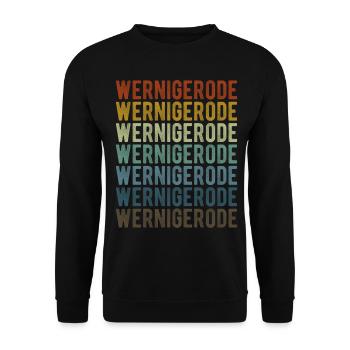 Wernigerode City Retro Vintage - Unisex Sweatshirt - black - Front - Alina (178cm) & Michal (187cm)
