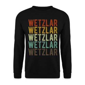 Wetzlar Stadt Retro Vintage - Unisex Pullover - Schwarz - Vorne - Alina (178cm) & Michal (187cm)