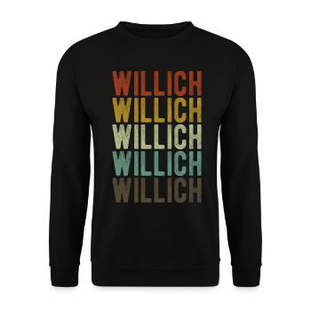 Willich Stadt Retro Vintage - Unisex Pullover - Schwarz - Vorne - Alina (178cm) & Michal (187cm)