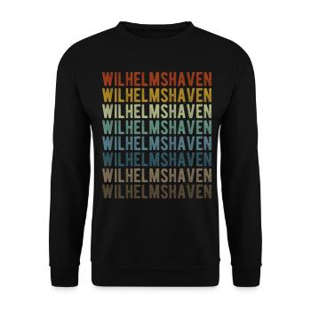 Wilhelmshaven City Rétro Vintage - Sweat-shirt Unisexe - noir - Devant - Alina (178cm) & Michal (187cm)