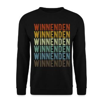 Winnenden Stadt Retro Vintage - Unisex Pullover - Schwarz - Vorne - Alina (178cm) & Michal (187cm)