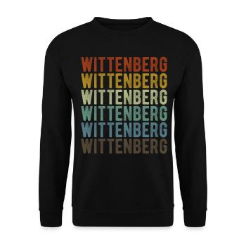 Wittenberg Stadt Retro Vintage - Unisex Pullover - Schwarz - Vorne - Alina (178cm) & Michal (187cm)