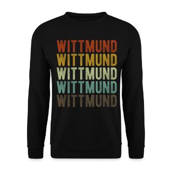 Wittmund Stadt Retro Vintage - Unisex Sweatshirt - black - Front - Alina (178cm) & Michal (187cm)