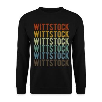 Wittstock Stadt Retro Vintage - Unisex Pullover - Schwarz - Vorne - Alina (178cm) & Michal (187cm)