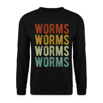 Worms City Rétro Vintage - Sweat-shirt Unisexe - noir - Devant - Alina (178cm) & Michal (187cm)