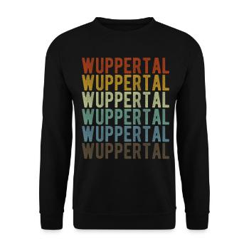 Wuppertal Stadt Retro Vintage - Unisex Pullover - Schwarz - Vorne - Alina (178cm) & Michal (187cm)