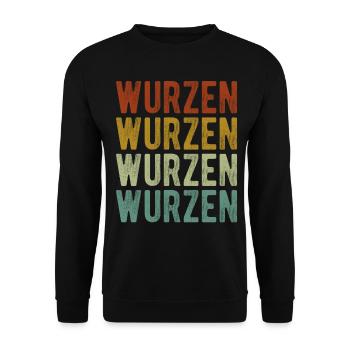 Wurzen Stadt Retro Vintage - Unisex Pullover - Schwarz - Vorne - Alina (178cm) & Michal (187cm)