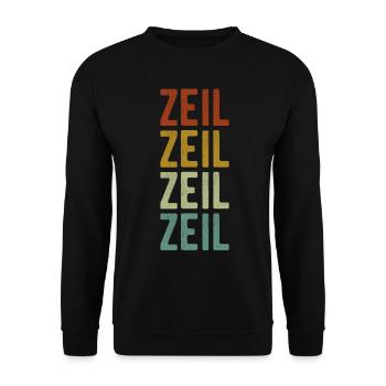 Zeil Stadt Retro Vintage - Unisex Pullover - Schwarz - Vorne - Alina (178cm) & Michal (187cm)