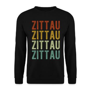 Zittau Stadt Retro Vintage - Unisex Pullover - Schwarz - Vorne - Alina (178cm) & Michal (187cm)