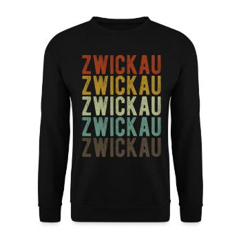 Zwickau City Rétro Vintage - Sweat-shirt Unisexe - noir - Devant - Alina (178cm) & Michal (187cm)
