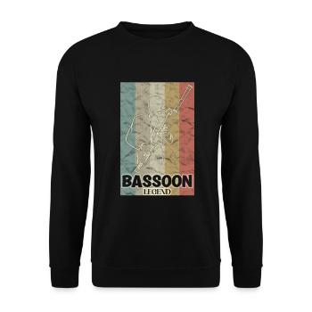 The Bassoon Legend is in the House Retro Bassoon - Unisex Pullover - Schwarz - Vorne - Alina (178cm) & Michal (187cm)