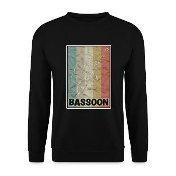 Bassoon Player Vintage inspired Style - Unisex Pullover - Schwarz - Vorne - Alina (178cm) & Michal (187cm)